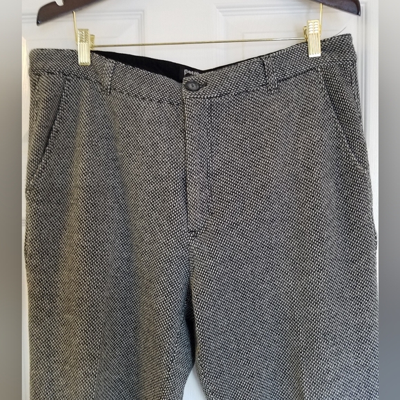 Betabrand Men's Yoga Dress Pants Tweed Like Wide Leg Size 36×32 Gray Black - Picture 4 of 17